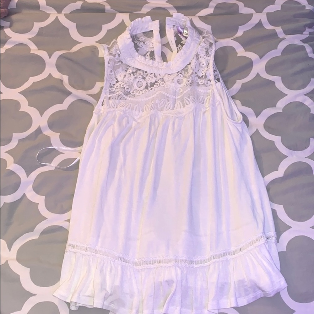White Flowy Tank Top